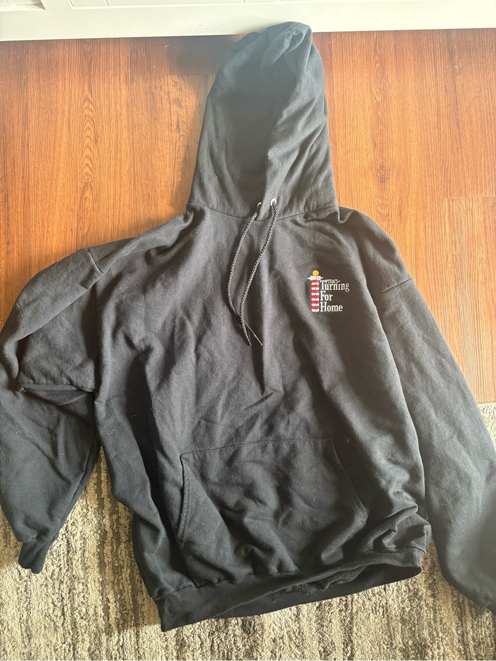 Port and Company Black Hoodie with Small Left Chest Graphic
